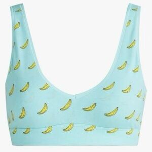 MeUndies Light Blue Bra with Banana Pattern